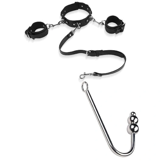 Anal Hooks and Collar 5334 Hook Anal Cuffs Elegant with Beaded 0128